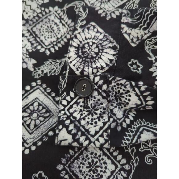 Coldwater Creek Black & White Lined Button Up 3/4 Sleeve Jacket Women's size 18W - Picture 8 of 8